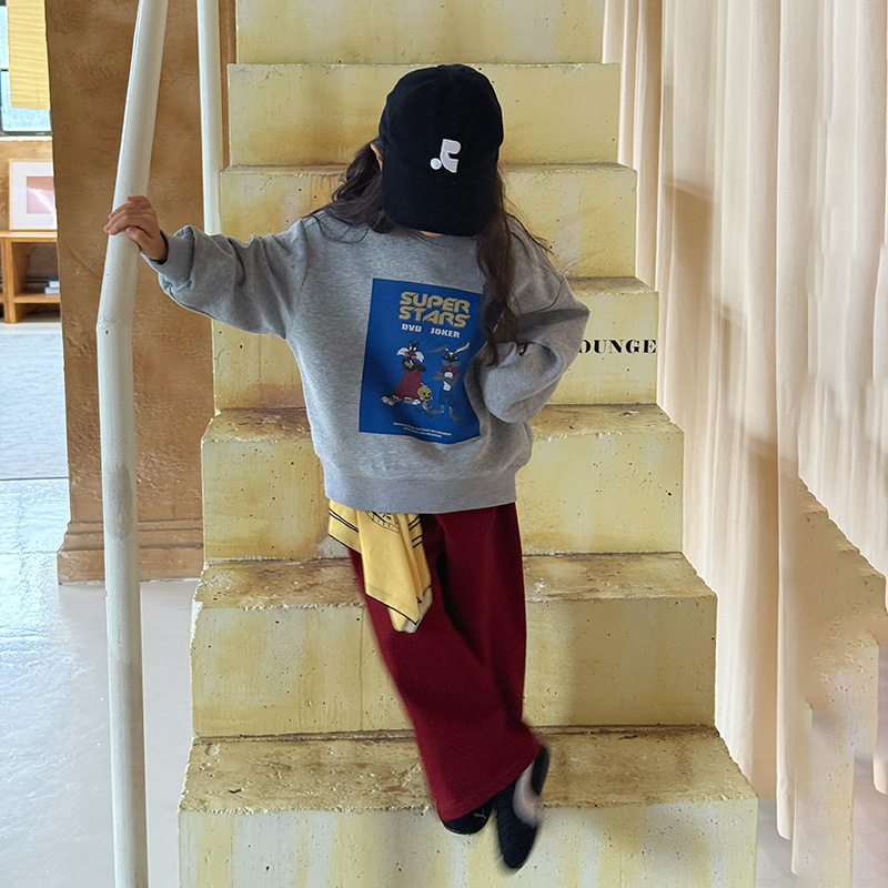 0914004 中大童春秋時髦卡通男女韓版休閒寬鬆圓領大學TEE 第 5 張