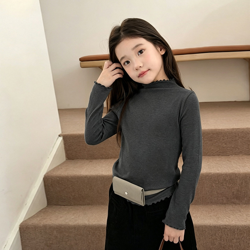 0914006 少女中大童單穿內搭氣質甜美木耳花邊上衣 第 12 張