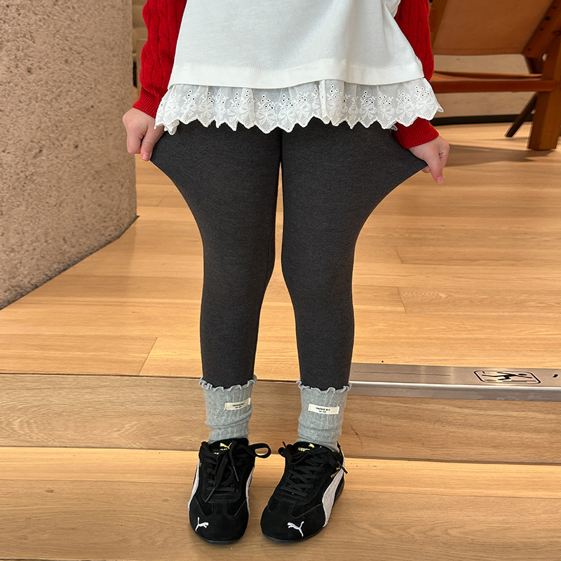 0914008 秋季韓版少女中大童經典款高彈親膚280g羊毛拉架彈力內搭褲 第 9 張