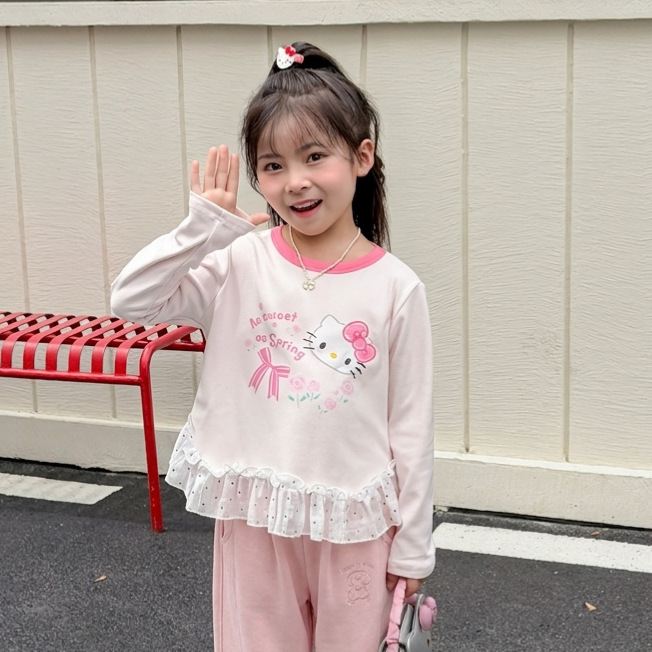 0914016 日系甜美風女孩長袖上衣波點荷葉邊可愛上衣 第 2 張