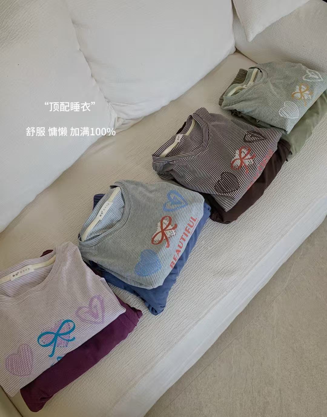 0914026 韓版한국사회鬆弛感條紋愛心蝴蝶結家居服 第 10 張