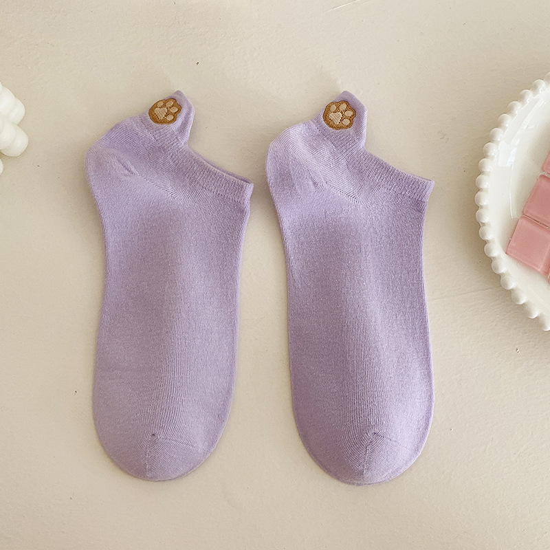 0914033 少女後跟卡通刺繡可愛動物船襪 五雙組 第 14 張