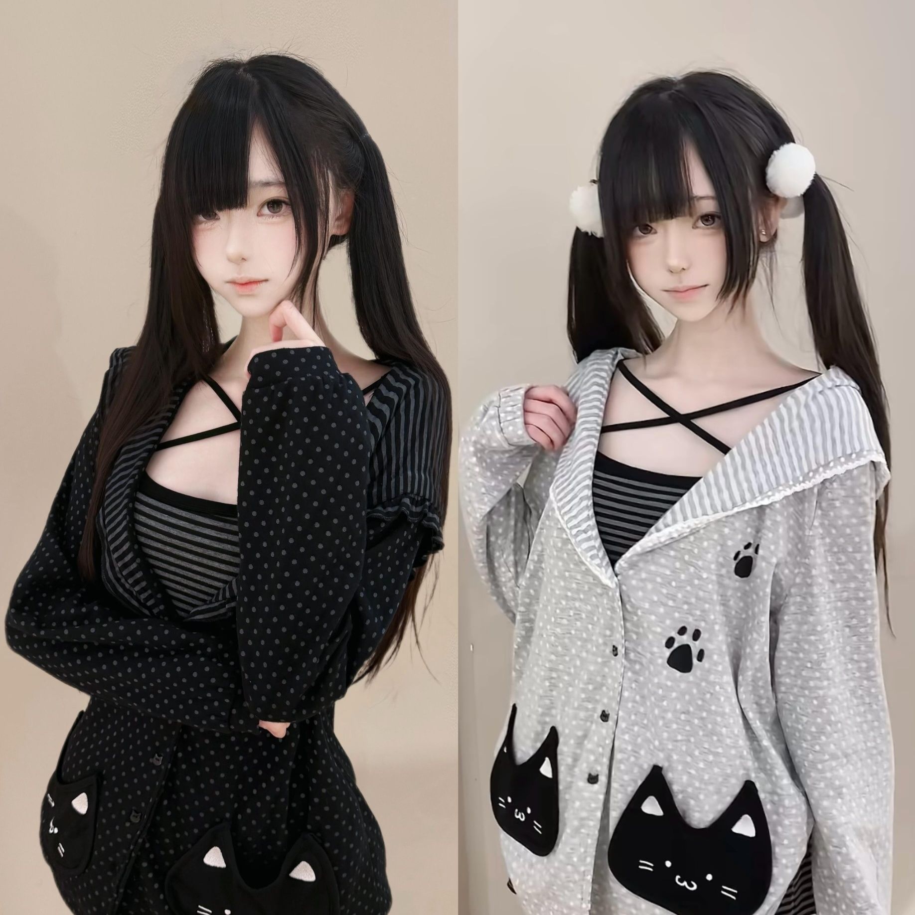 0914066 日系軟妹貓咪口袋慵懶甜酷少女開衫外套 第 7 張