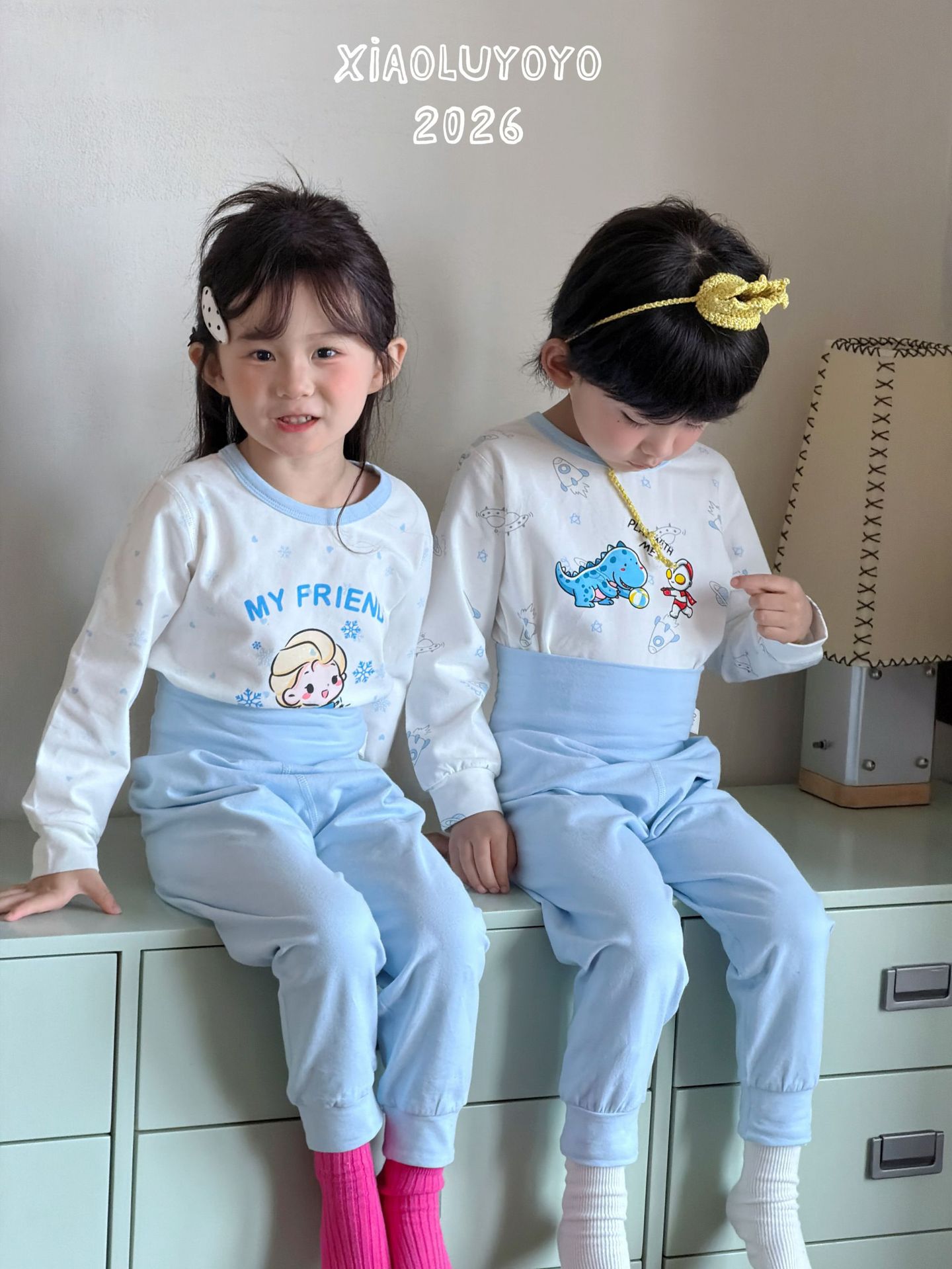 0914071 秋季超舒服萊卡棉高腰護肚兒童居家服睡衣套裝 第 17 張