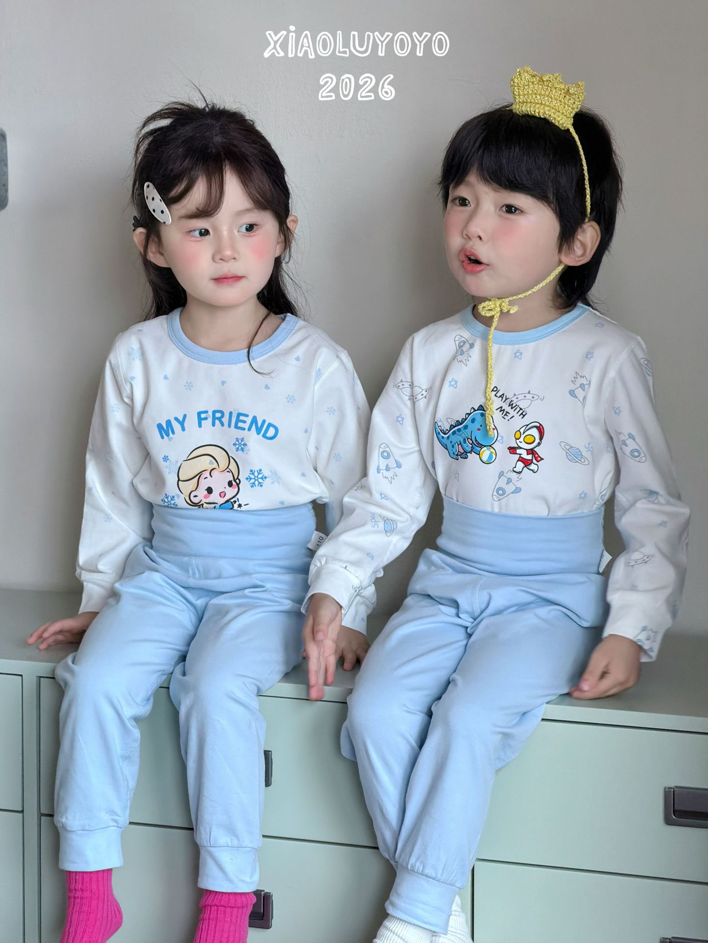 0914071 秋季超舒服萊卡棉高腰護肚兒童居家服睡衣套裝 第 18 張