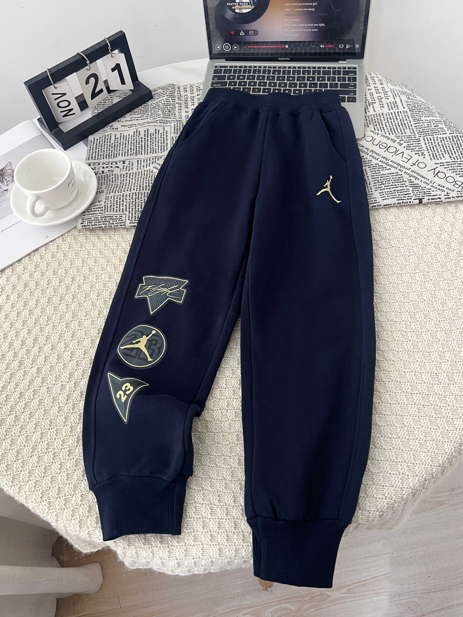 0914063 少年潮流時髦小飛人印花修身休閒運動褲 第 8 張