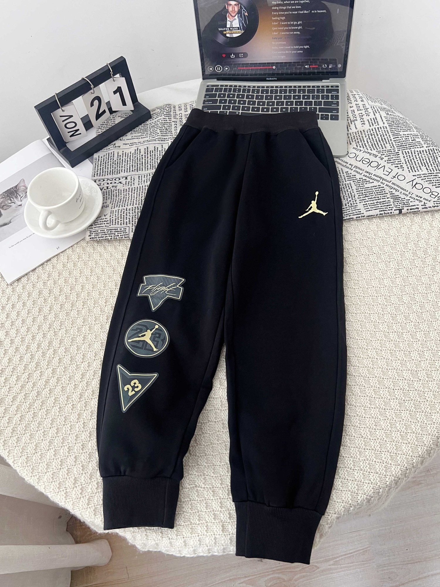 0914063 少年潮流時髦小飛人印花修身休閒運動褲 第 9 張
