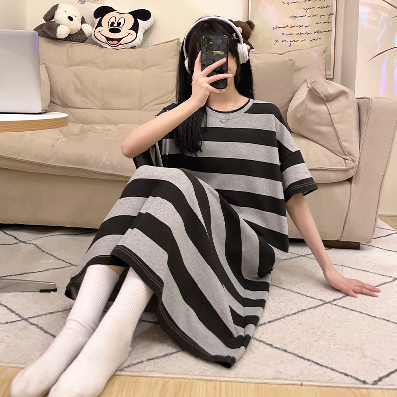 0914074 新款女士可愛短袖寬鬆卡通薄款睡裙居家裙 第 22 張