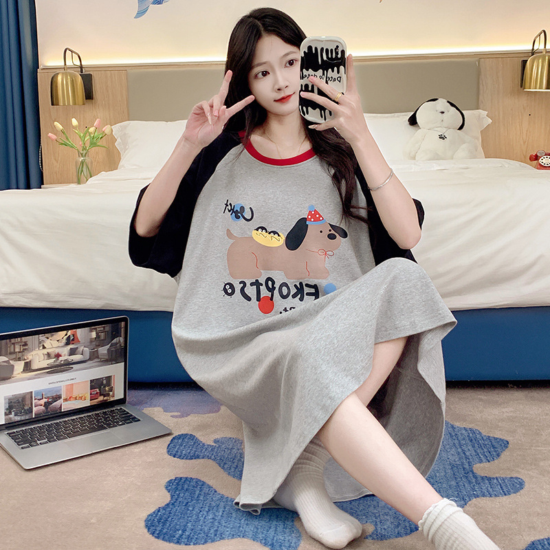 0914074 新款女士可愛短袖寬鬆卡通薄款睡裙居家裙 第 25 張
