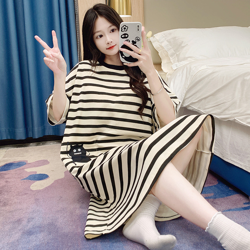 0914074 新款女士可愛短袖寬鬆卡通薄款睡裙居家裙 第 26 張
