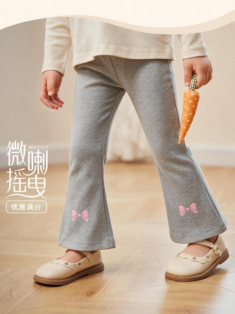 0921024 女童秋季微喇叭洋氣薄款蝴蝶結印花長褲 第 9 張
