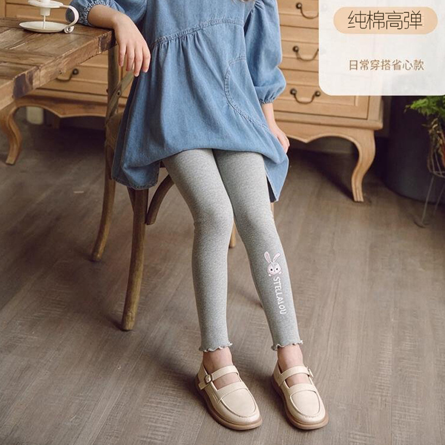 0921025 女童秋季百搭基礎款小兔兔印花彈力內搭褲 第 4 張