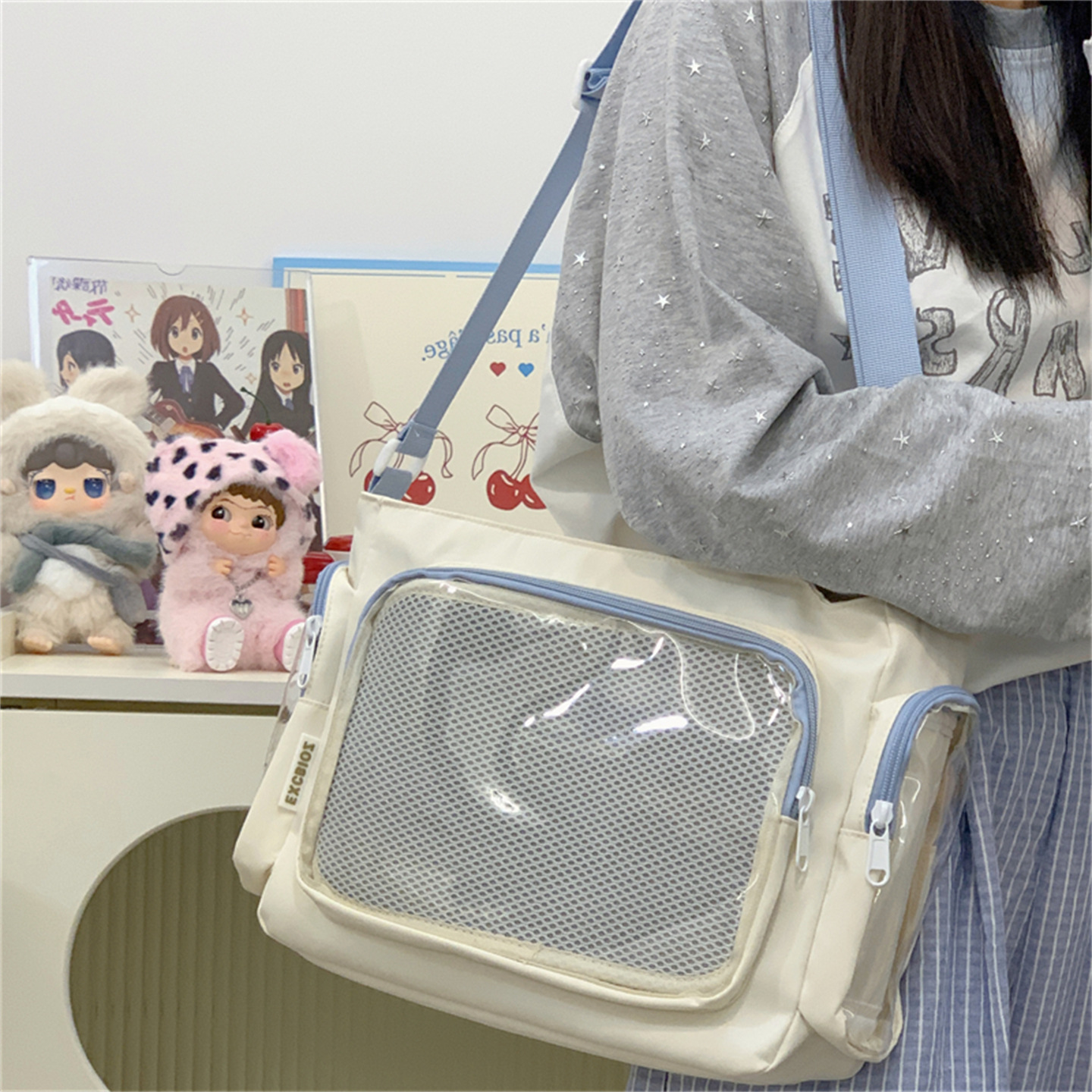 0921026 日系ins新款糖果色學院風清新甜美痛包少女斜挎包 第 13 張