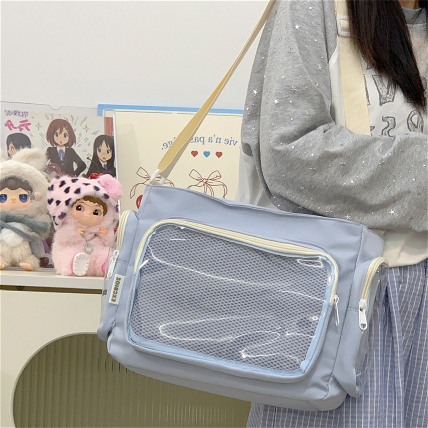 0921026 日系ins新款糖果色學院風清新甜美痛包少女斜挎包 第 15 張