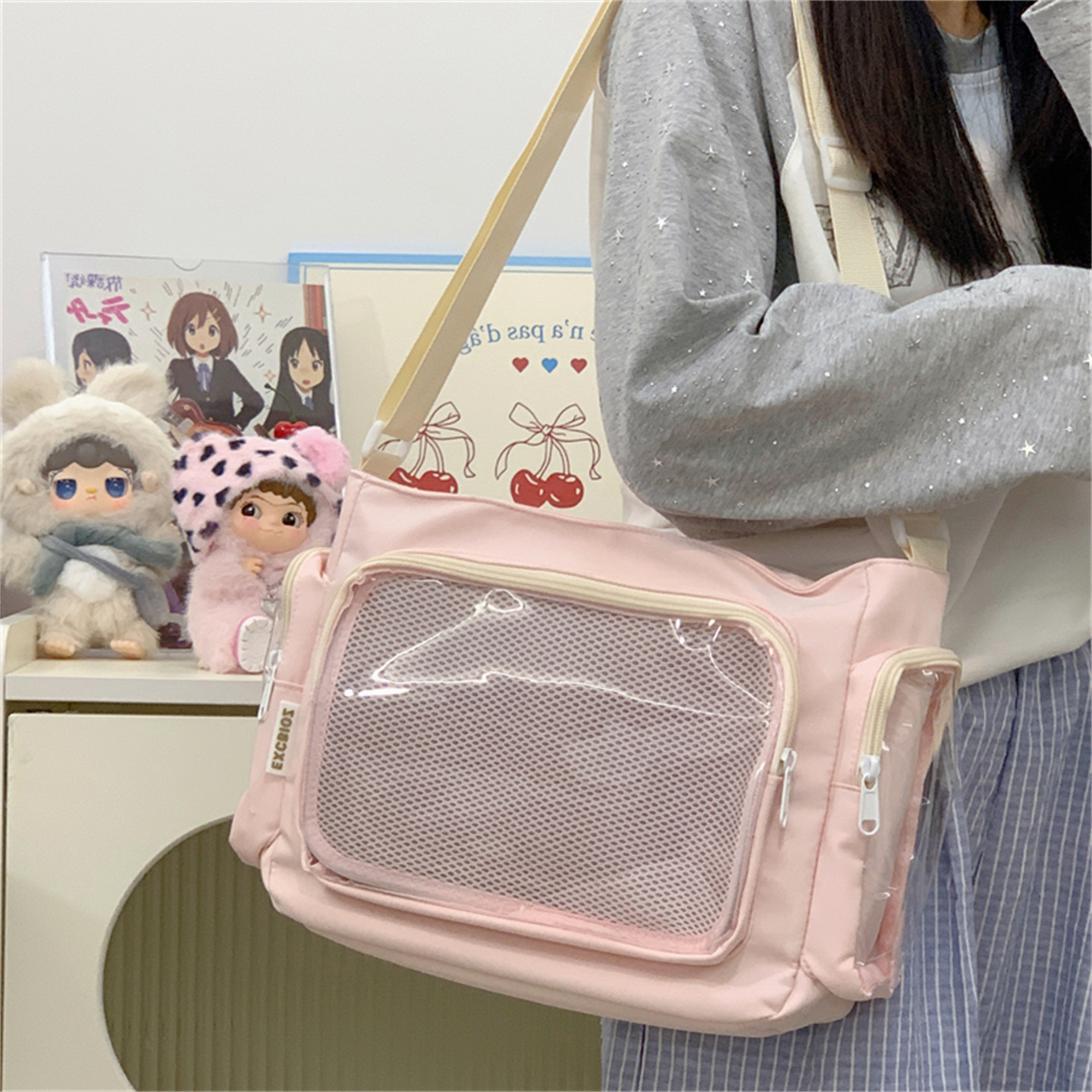 0921026 日系ins新款糖果色學院風清新甜美痛包少女斜挎包 第 16 張