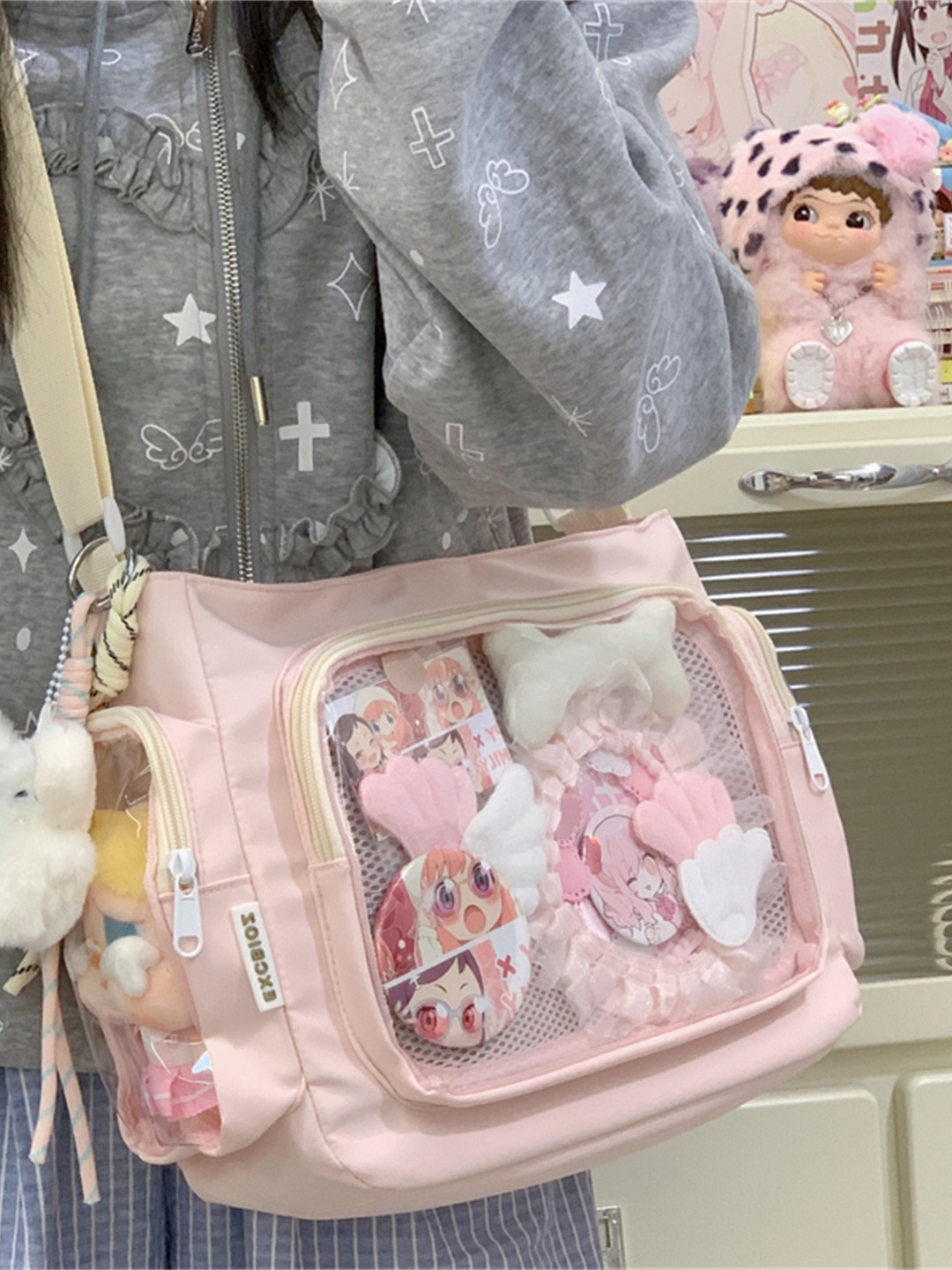 0921026 日系ins新款糖果色學院風清新甜美痛包少女斜挎包 第 3 張