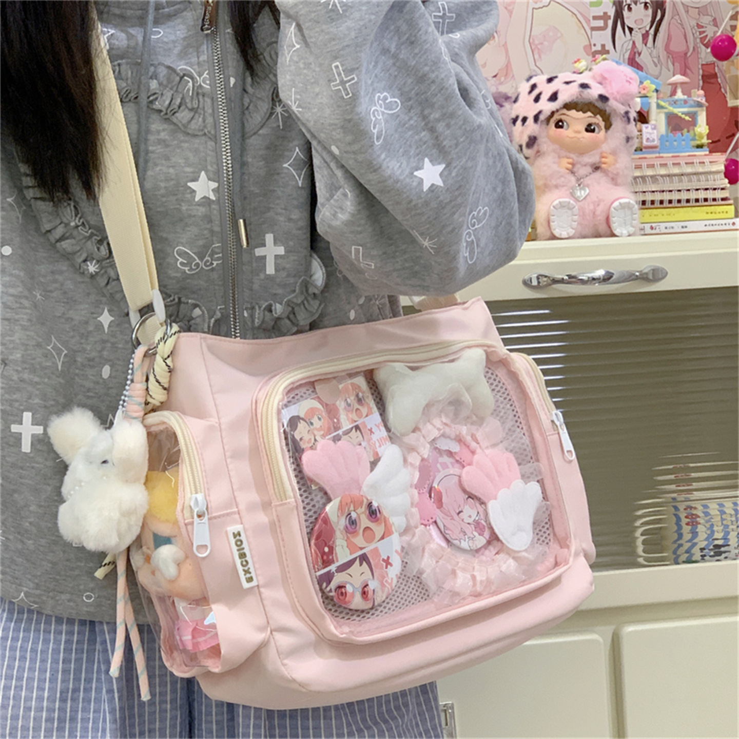 0921026 日系ins新款糖果色學院風清新甜美痛包少女斜挎包 第 8 張