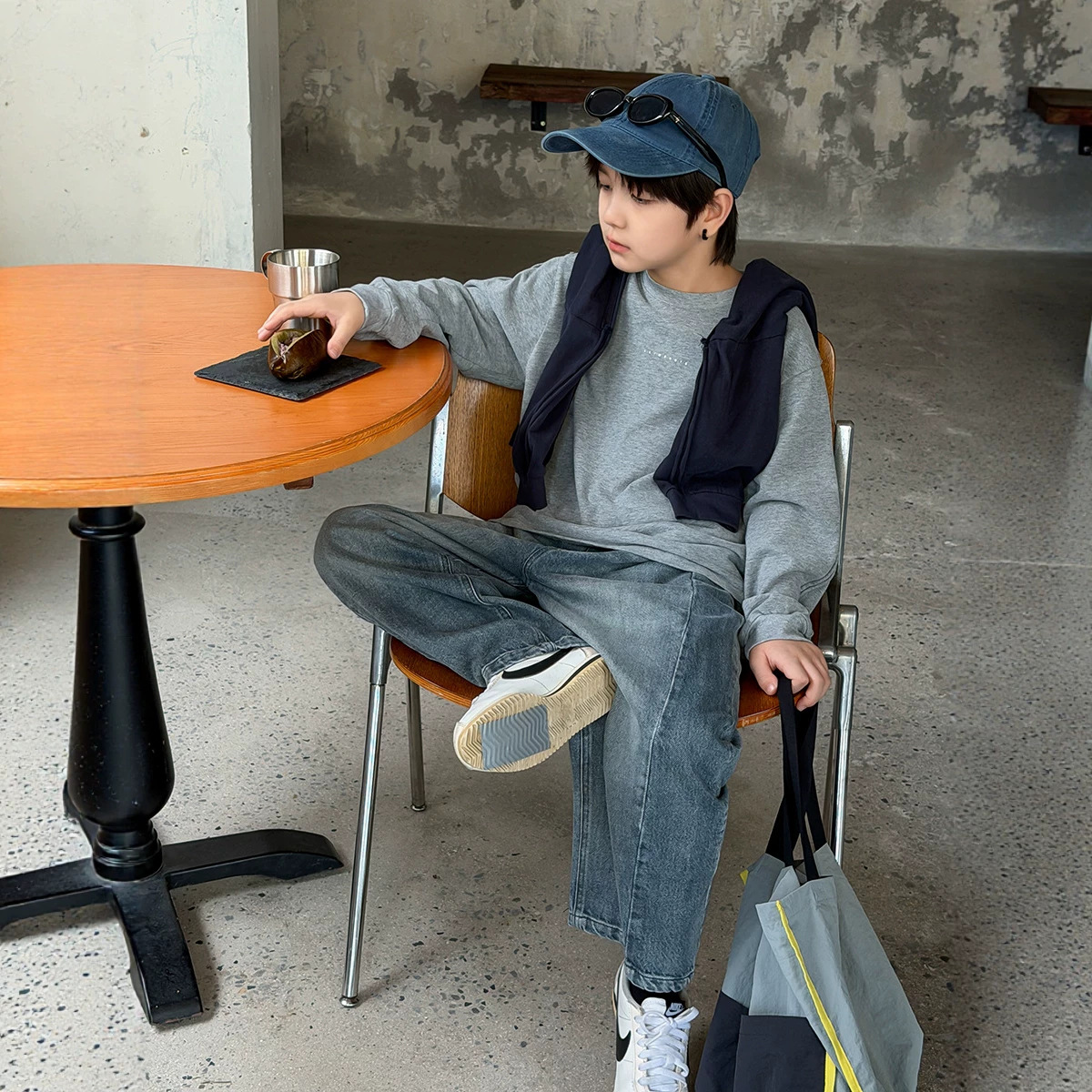 0921070 少年中大童基礎韓系款百搭寬鬆薄款素色TEE 第 7 張