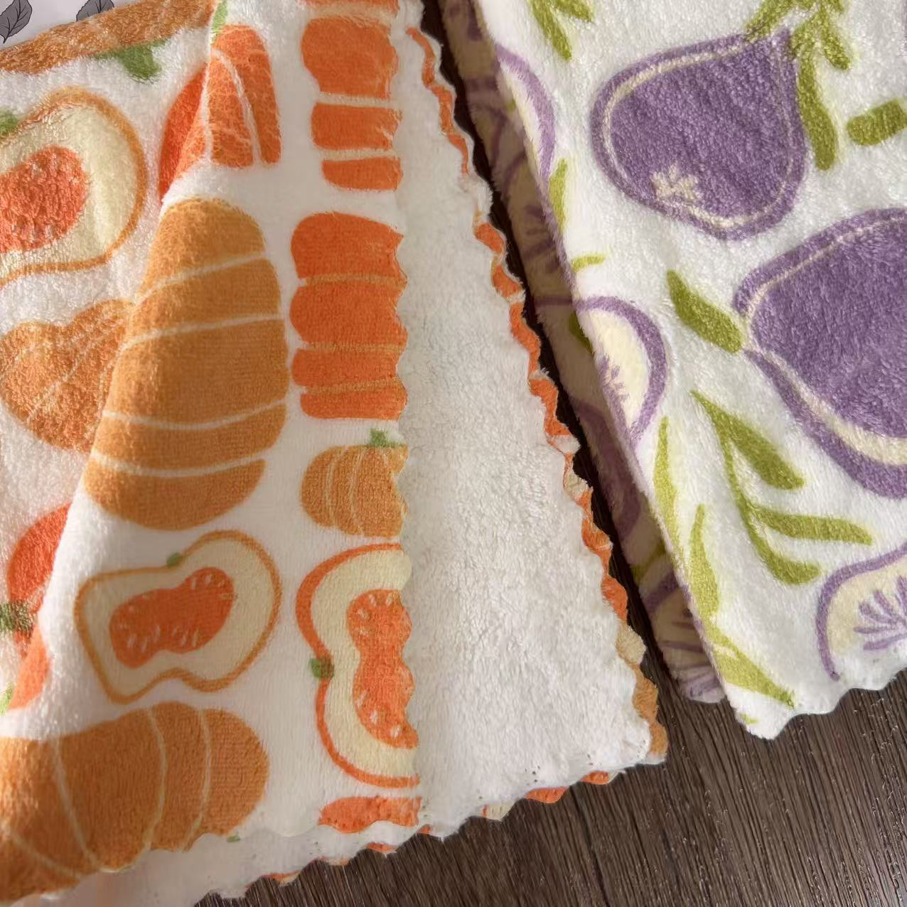 0921076 家用日系可愛水果造型珊瑚絨抹布 四條組 第 8 張