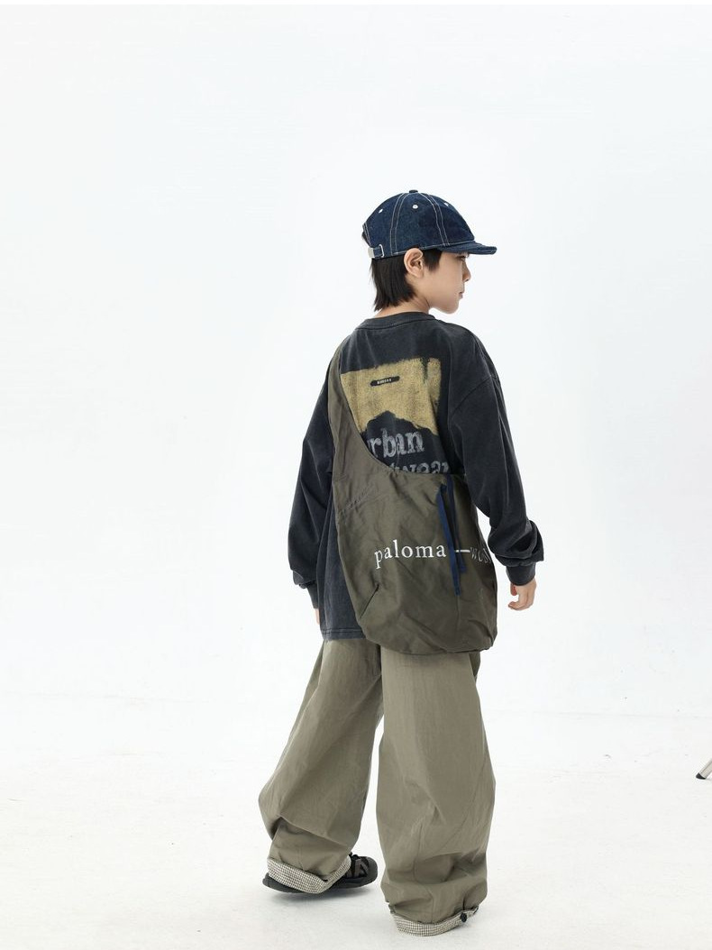 0921080 少年中大童日系復古刷舊寬鬆街頭風長袖薄款TEE 第 5 張