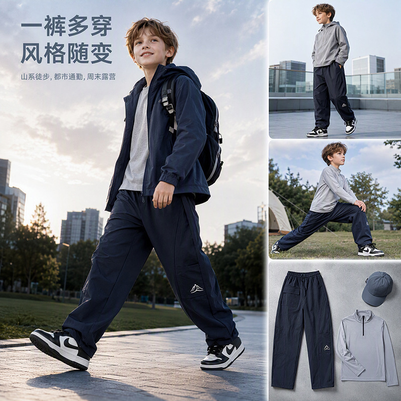 0921086 少年中大童山系戶外風軟殼防水衝鋒褲 第 8 張