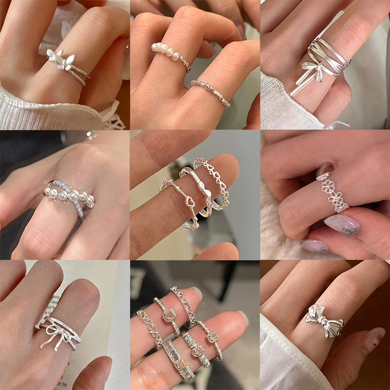0921087 女士韓系INS復古清冷金屬感開口戒指 第 3 張