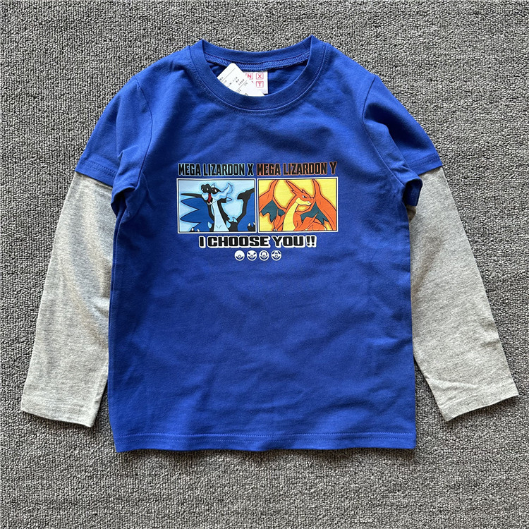 0928007 日單兒童寶可夢印花造型拼接袖TEE 第 10 張