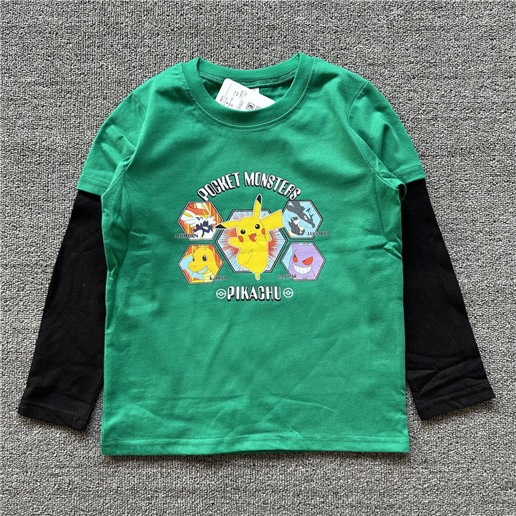 0928007 日單兒童寶可夢印花造型拼接袖TEE 第 14 張