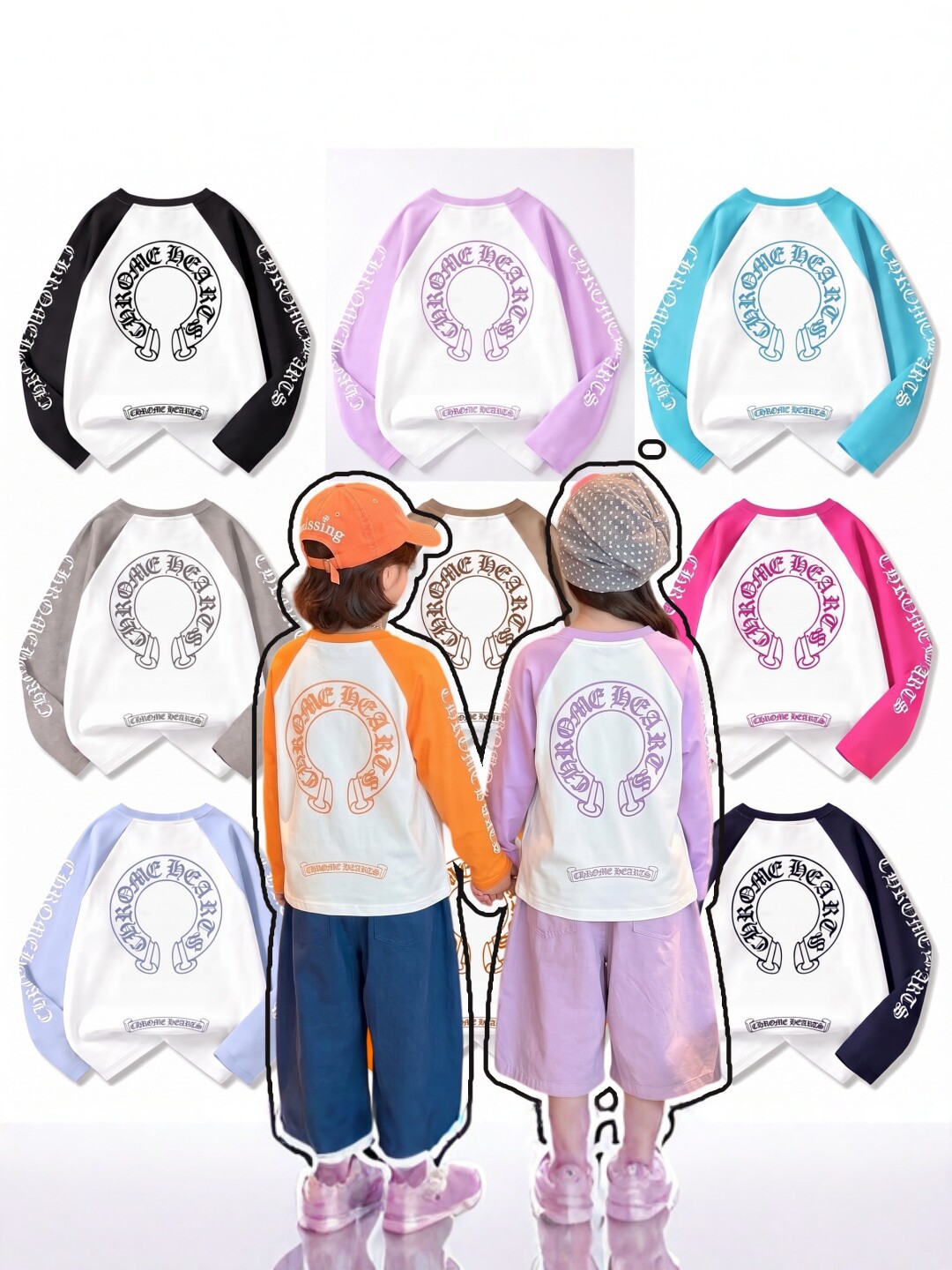0928008 少年少女中大童潮流感字母插肩袖印花TEE 第 2 張