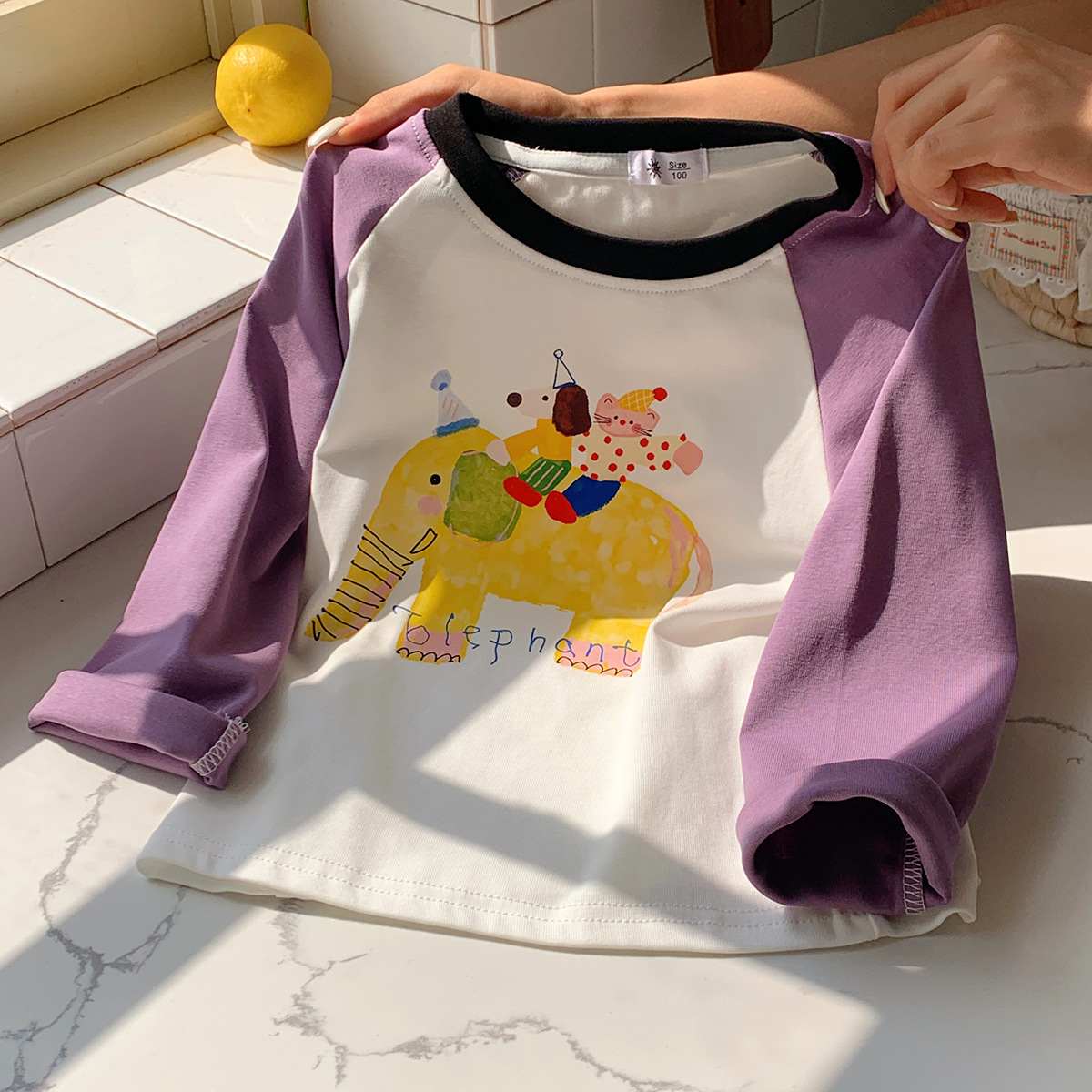 0928055 兒童秋季新品可愛卡通印花撞色袖薄款TEE 第 10 張