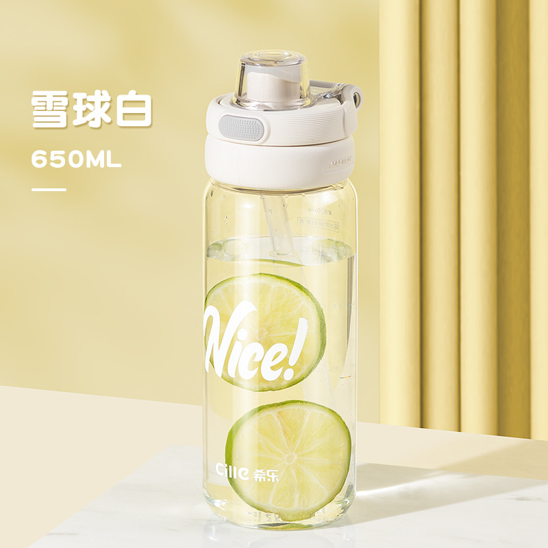 0928060 INS風透明大容量學生ritan雙飲吸管水壺 第 10 張