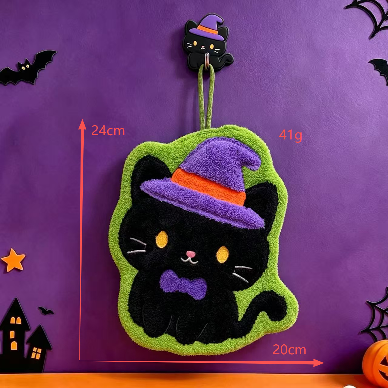 0928063 萬聖節可愛絨毛南瓜幽靈刺繡擦手巾 第 5 張