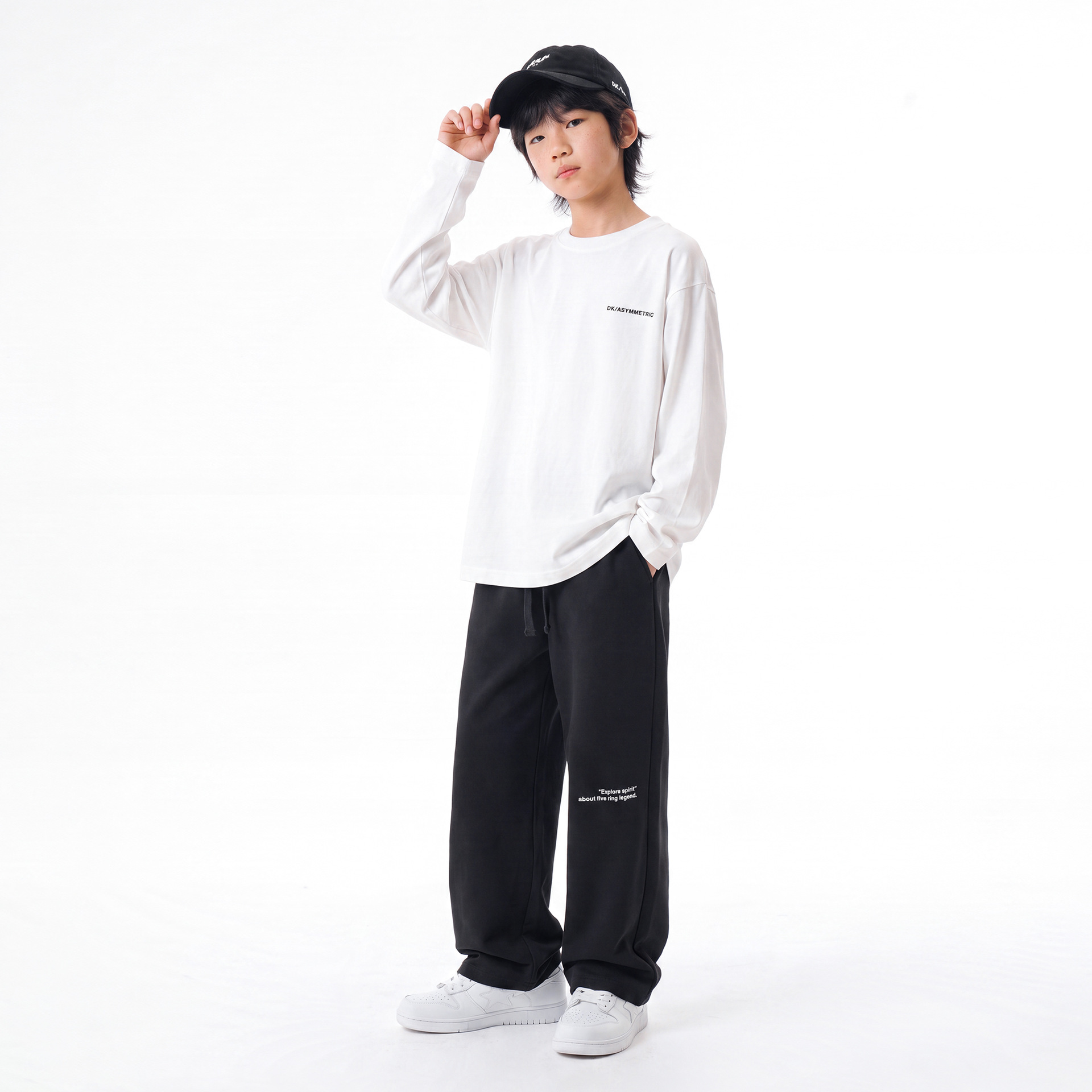 0928074 少年中大童秋款美式寬鬆小字母印花長袖TEE 第 4 張