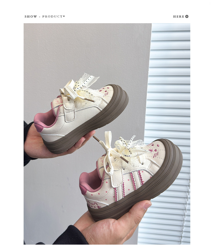 1005006 女童甜美系蕾絲蝴蝶結刺繡小白鞋 第 10 張
