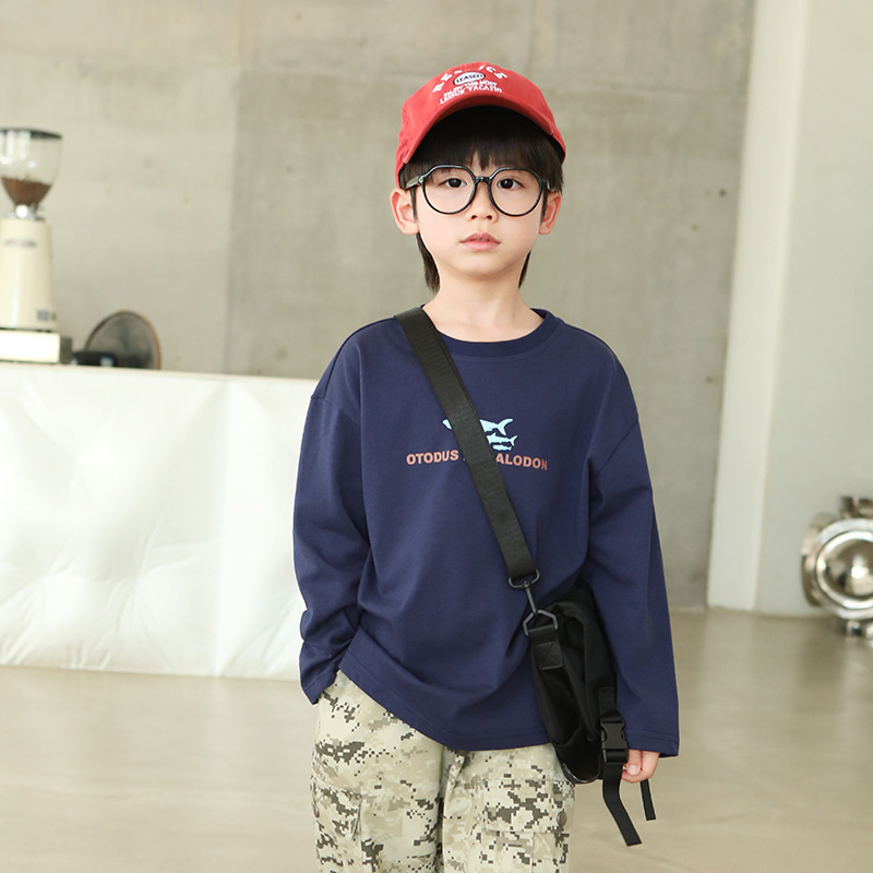 1005017 日系少年中大童鯊魚印花寬鬆長袖TEE 第 5 張