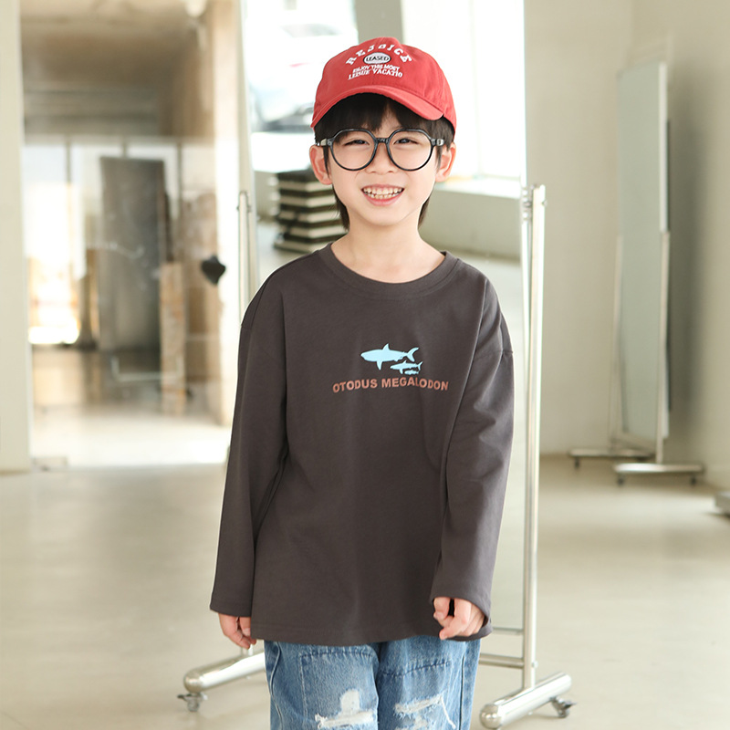 1005017 日系少年中大童鯊魚印花寬鬆長袖TEE 第 7 張