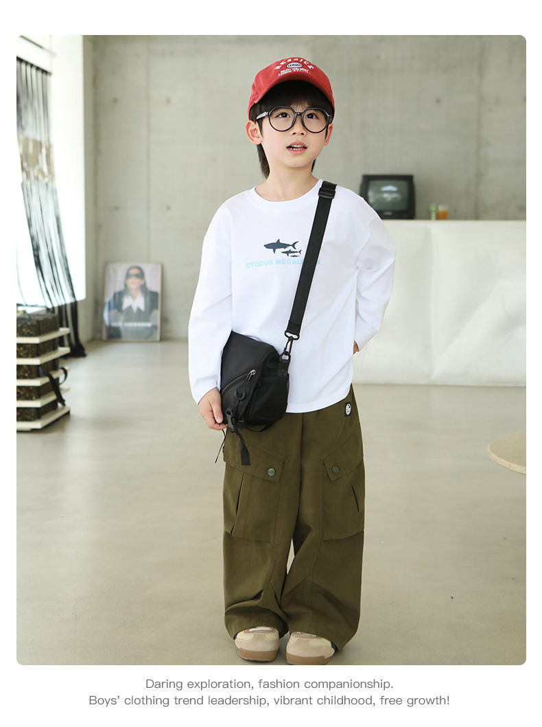 1005017 日系少年中大童鯊魚印花寬鬆長袖TEE 第 10 張