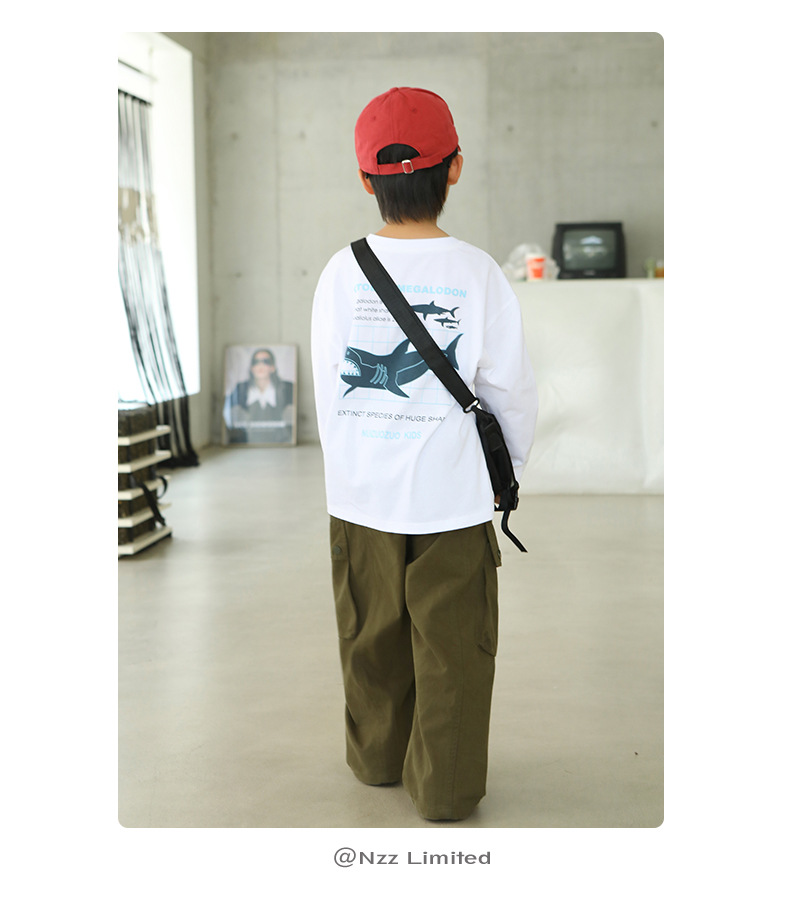 1005017 日系少年中大童鯊魚印花寬鬆長袖TEE 第 11 張