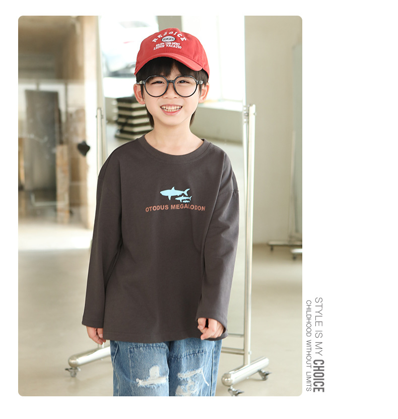 1005017 日系少年中大童鯊魚印花寬鬆長袖TEE 第 12 張