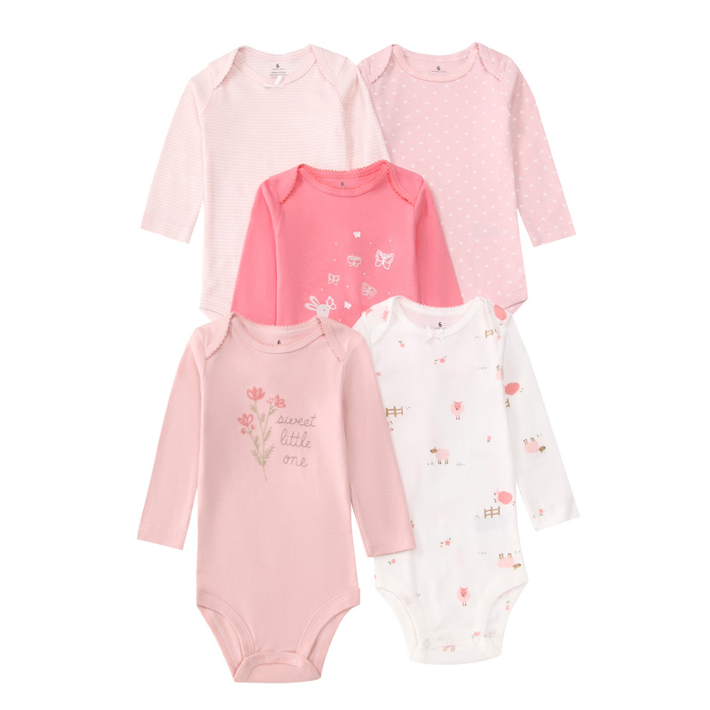 1005022 INS歐美經典嬰幼兒長袖三角包屁衣 五件組 第 3 張