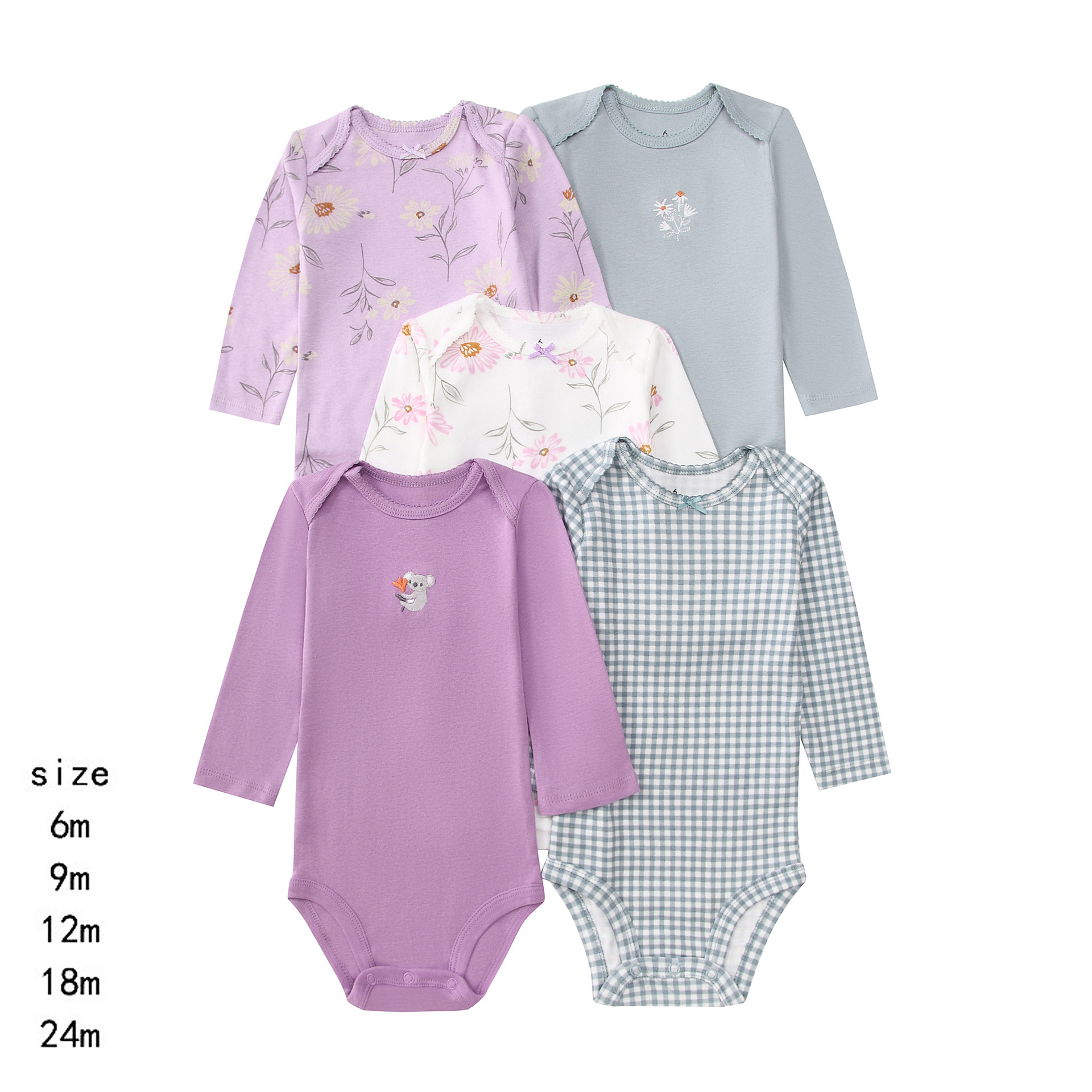 1005022 INS歐美經典嬰幼兒長袖三角包屁衣 五件組 第 5 張