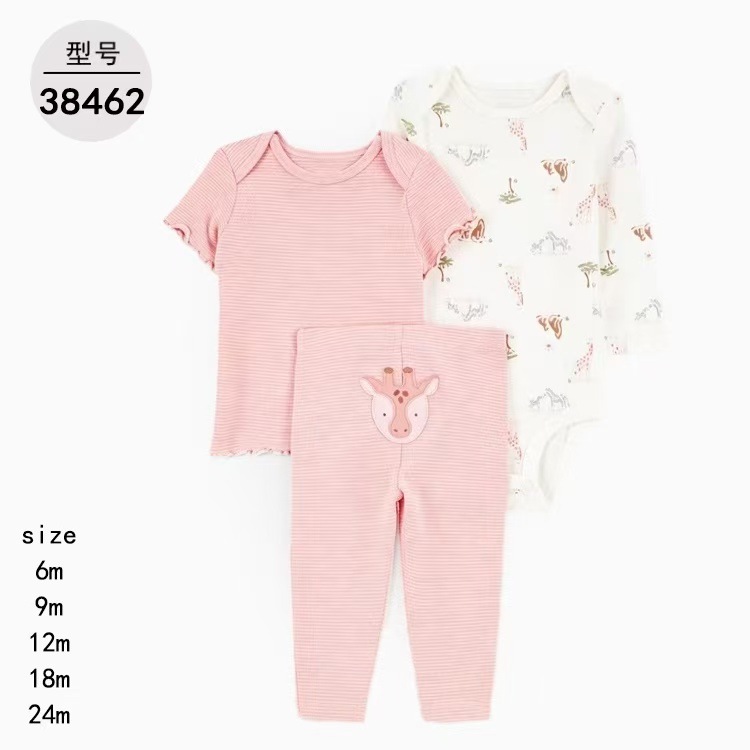 1005023 INS歐美經典款嬰幼兒服裝三件套套裝 短袖/長袖/褲子 第 9 張