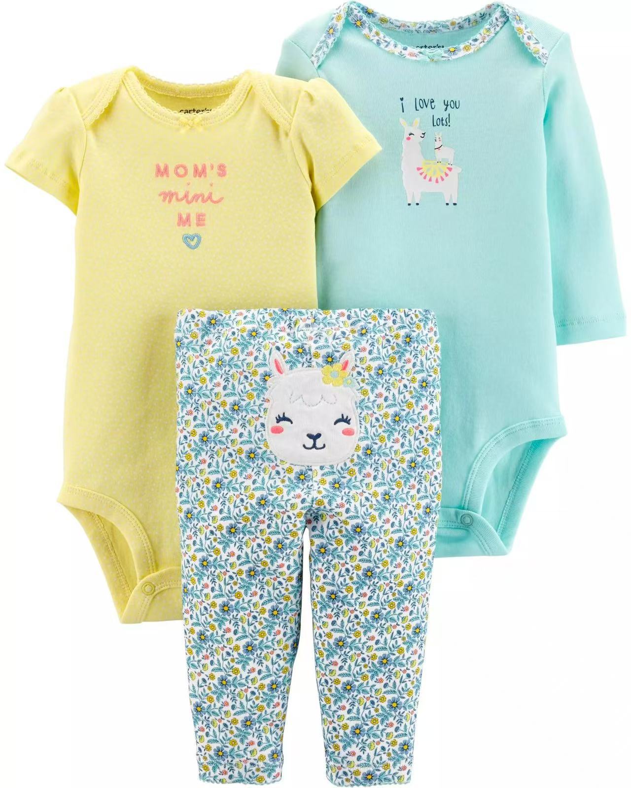 1005023 INS歐美經典款嬰幼兒服裝三件套套裝 短袖/長袖/褲子 第 20 張