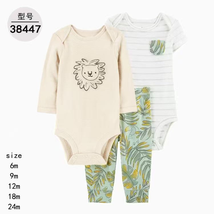 1005023 INS歐美經典款嬰幼兒服裝三件套套裝 短袖/長袖/褲子 第 34 張