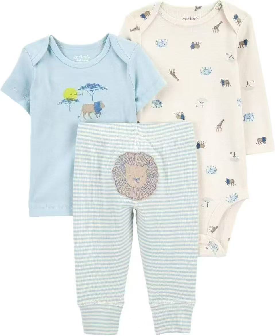 1005023 INS歐美經典款嬰幼兒服裝三件套套裝 短袖/長袖/褲子 第 35 張