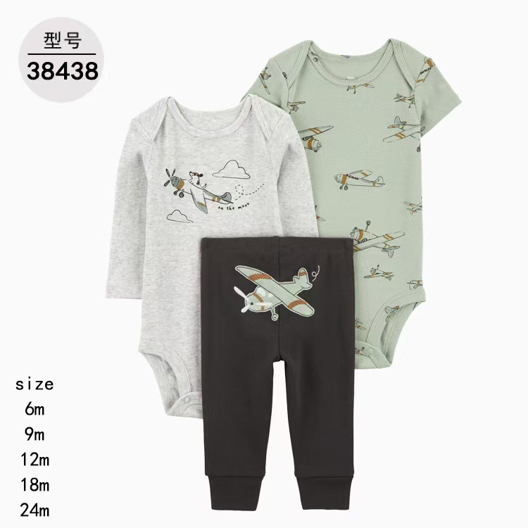 1005023 INS歐美經典款嬰幼兒服裝三件套套裝 短袖/長袖/褲子 第 38 張