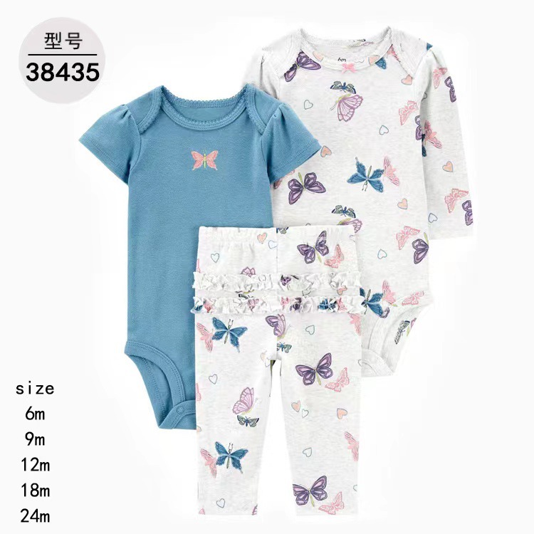 1005023 INS歐美經典款嬰幼兒服裝三件套套裝 短袖/長袖/褲子 第 42 張