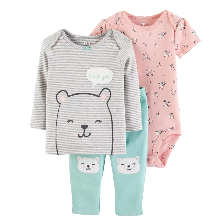 1005023 INS歐美經典款嬰幼兒服裝三件套套裝 短袖/長袖/褲子 第 63 張