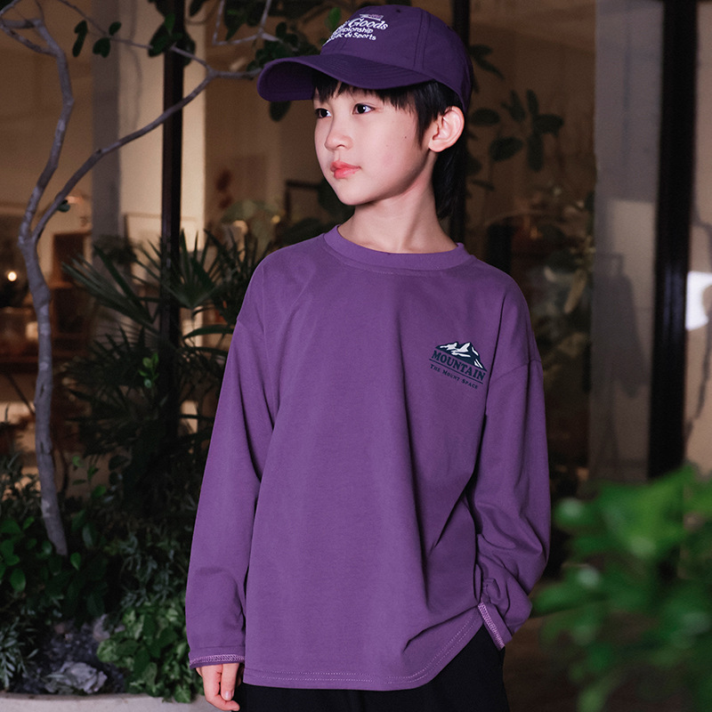 1005027 少年中大童秋季日系新款戶外露營風山脈長袖TEE 第 7 張