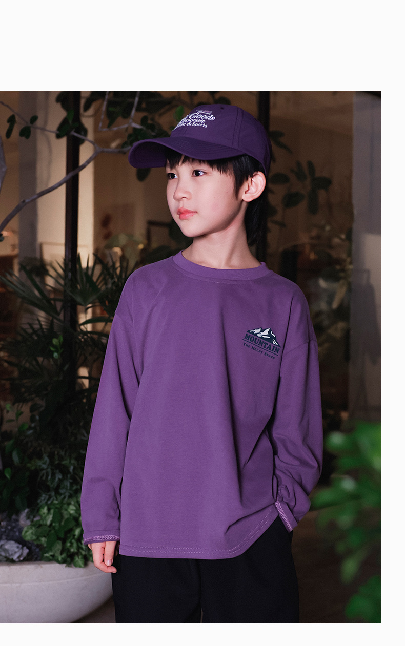 1005027 少年中大童秋季日系新款戶外露營風山脈長袖TEE 第 21 張